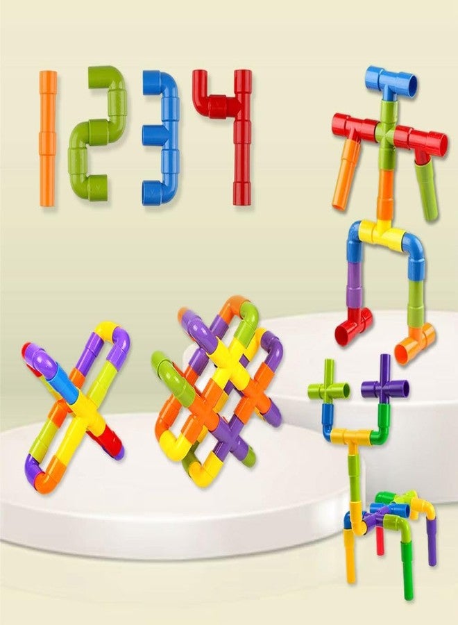 PlayMagic STEM Learning 50 Pcs Pipe Tube Toy with Wheels Pipes Joints, Tube Locks Construction Building Blocks, Educational Building Learning Toys Safe for All Ages Kids Boys Girls - Image 1